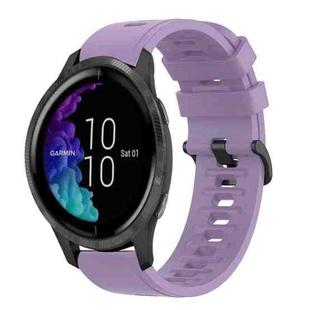 For Garmin Venu 20mm Solid Color Soft Silicone Watch Band(Purple)