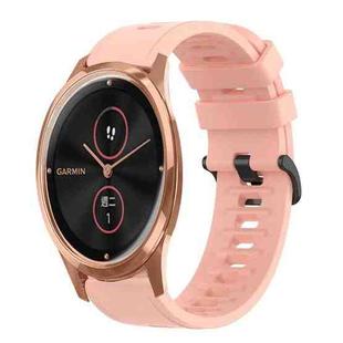 For Garminmove Luxe 20mm Solid Color Soft Silicone Watch Band(Pink)