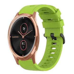 For Garminmove Luxe 20mm Solid Color Soft Silicone Watch Band(Lime Green)