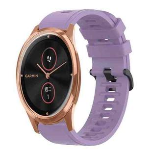 For Garminmove Luxe 20mm Solid Color Soft Silicone Watch Band(Purple)
