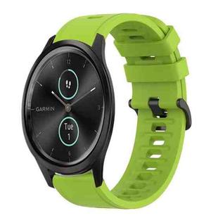 For Garmin Garminmove Style 20mm Solid Color Soft Silicone Watch Band(Lime Green)