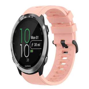 For Garmin Forerunner 645 Music 20mm Solid Color Soft Silicone Watch Band(Pink)