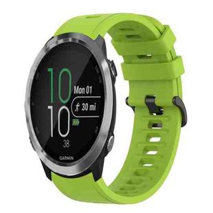 For Garmin Forerunner 645 Music 20mm Solid Color Soft Silicone Watch Band(Lime Green)