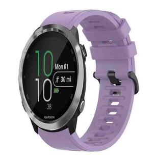 For Garmin Forerunner 645 Music 20mm Solid Color Soft Silicone Watch Band(Purple)