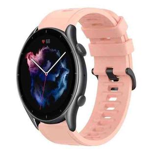 For Amazfit GTS 3 20mm Solid Color Soft Silicone Watch Band(Pink)