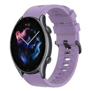 For Amazfit GTS 3 20mm Solid Color Soft Silicone Watch Band(Purple)