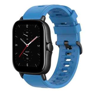 For Amazfit GTS 2E 20mm Solid Color Soft Silicone Watch Band(Blue)