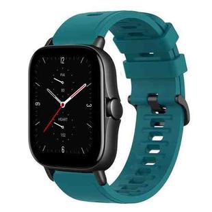 For Amazfit GTS 2E 20mm Solid Color Soft Silicone Watch Band(Green)