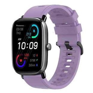 For Amazfit GTS 2 Mini 20mm Solid Color Soft Silicone Watch Band(Purple)