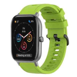 For Amazfit GTS 20mm Solid Color Soft Silicone Watch Band(Lime Green)