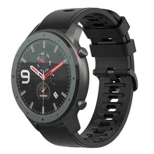 For Amazfit GTR 42mm 20mm Solid Color Soft Silicone Watch Band(Black)