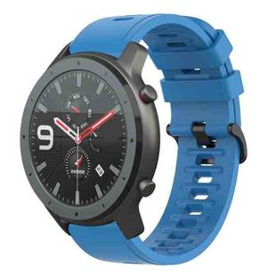 For Amazfit GTR 42mm 20mm Solid Color Soft Silicone Watch Band(Blue)
