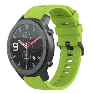 For Amazfit GTR 42mm 20mm Solid Color Soft Silicone Watch Band(Lime Green)