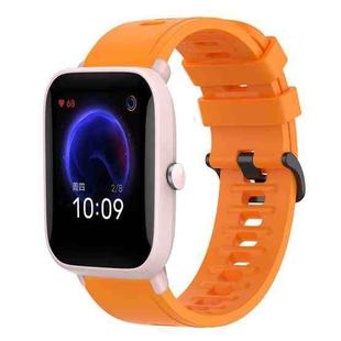 For Amazfit Pop Pro 20mm Solid Color Soft Silicone Watch Band(Orange)