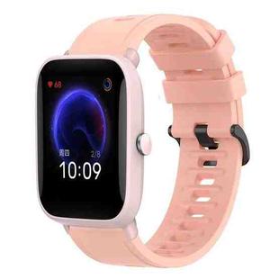 For Amazfit Pop Pro 20mm Solid Color Soft Silicone Watch Band(Pink)