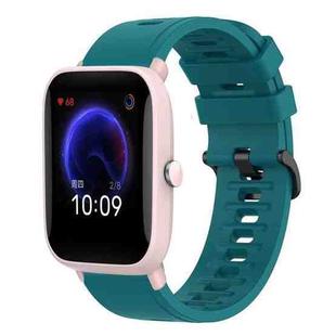 For Amazfit Pop 20mm Solid Color Soft Silicone Watch Band(Green)