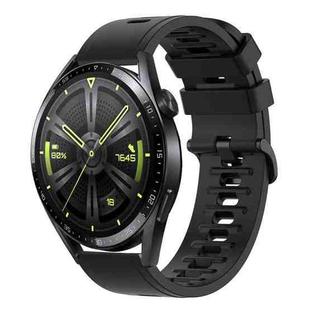 For Huawei Watch GT3 42mm 20mm Solid Color Soft Silicone Watch Band(Black)