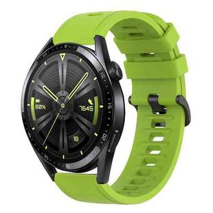 For Huawei Watch GT3 42mm 20mm Solid Color Soft Silicone Watch Band(Lime Green)