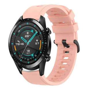 For Huawei Watch GT2 42mm 20mm Solid Color Soft Silicone Watch Band(Pink)