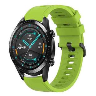 For Huawei Watch GT2 42mm 20mm Solid Color Soft Silicone Watch Band(Lime Green)