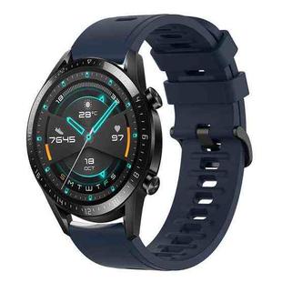 For Huawei Watch GT2 42mm 20mm Solid Color Soft Silicone Watch Band(Midnight Blue)