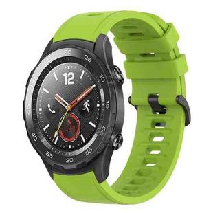 For Huawei Watch 2 20mm Solid Color Soft Silicone Watch Band(Lime Green)