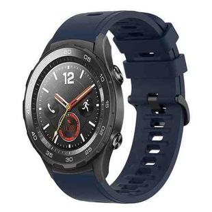 For Huawei Watch 2 20mm Solid Color Soft Silicone Watch Band(Midnight Blue)