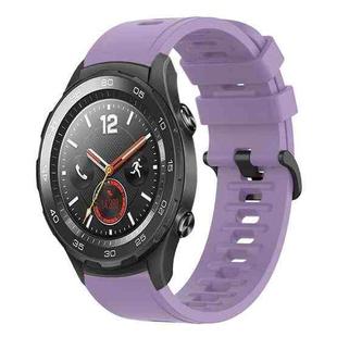For Huawei Watch 2 20mm Solid Color Soft Silicone Watch Band(Purple)