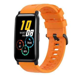 For Honor Watch ES 20mm Solid Color Soft Silicone Watch Band(Orange)
