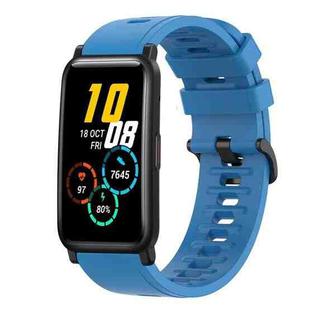 For Honor Watch ES 20mm Solid Color Soft Silicone Watch Band(Blue)