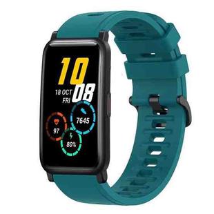 For Honor Watch ES 20mm Solid Color Soft Silicone Watch Band(Green)