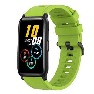 For Honor Watch ES 20mm Solid Color Soft Silicone Watch Band(Lime Green)