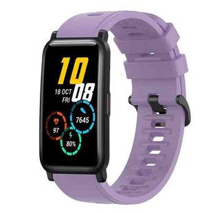 For Honor Watch ES 20mm Solid Color Soft Silicone Watch Band(Purple)