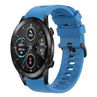 For Honor MagicWatch2 42mm 20mm Solid Color Soft Silicone Watch Band(Blue)
