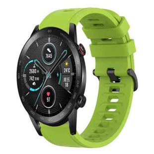 For Honor MagicWatch2 42mm 20mm Solid Color Soft Silicone Watch Band(Lime Green)