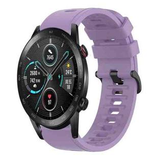 For Honor MagicWatch2 42mm 20mm Solid Color Soft Silicone Watch Band(Purple)