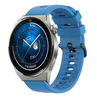 For Huawei Watch GT3 Pro 46mm 22MM Solid Color Soft Silicone Watch Band(Blue)