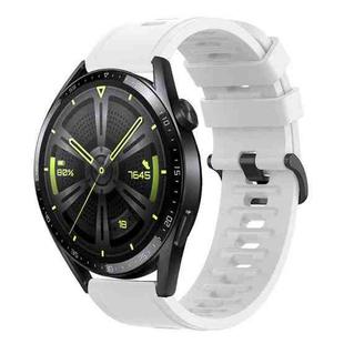 For Huawei Watch GT3 46mm 22MM Solid Color Soft Silicone Watch Band(White)
