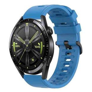 For Huawei Watch GT3 46mm 22MM Solid Color Soft Silicone Watch Band(Blue)