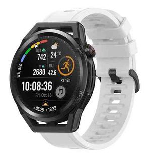 For Huawei Watch GT Runner 22MM Solid Color Soft Silicone Watch Band(White)