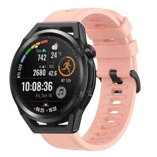 For Huawei Watch GT Runner 22MM Solid Color Soft Silicone Watch Band(Pink)