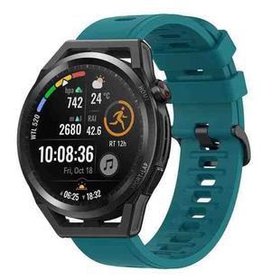 For Huawei Watch GT Runner 22MM Solid Color Soft Silicone Watch Band(Green)
