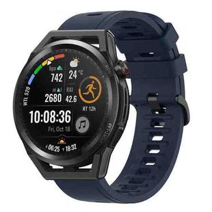 For Huawei Watch GT Runner 22MM Solid Color Soft Silicone Watch Band(Midnight Blue)