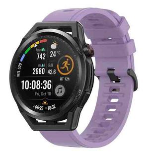 For Huawei Watch GT Runner 22MM Solid Color Soft Silicone Watch Band(Purple)