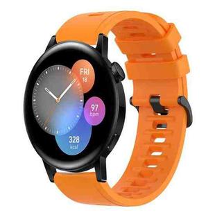 For Huawei Watch 3 22MM Solid Color Soft Silicone Watch Band(Orange)