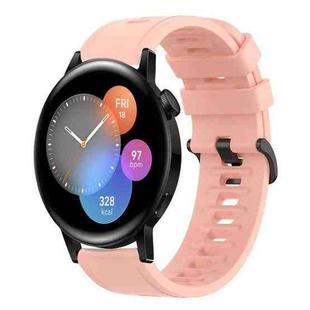 For Huawei Watch 3 22MM Solid Color Soft Silicone Watch Band(Pink)