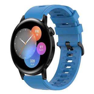 For Huawei Watch 3 22MM Solid Color Soft Silicone Watch Band(Blue)