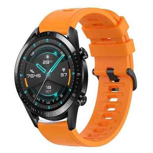 For Huawei GT2 46mm 22MM Solid Color Soft Silicone Watch Band(Orange)