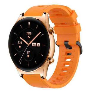 For Honor Watch GS 3 22MM Solid Color Soft Silicone Watch Band(Orange)