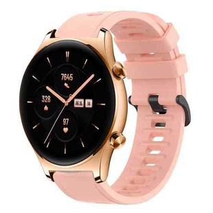 For Honor Watch GS 3 22MM Solid Color Soft Silicone Watch Band(Pink)